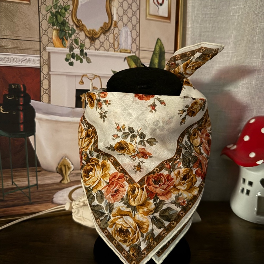 YSL - Floral Bandana with Autumn Hues